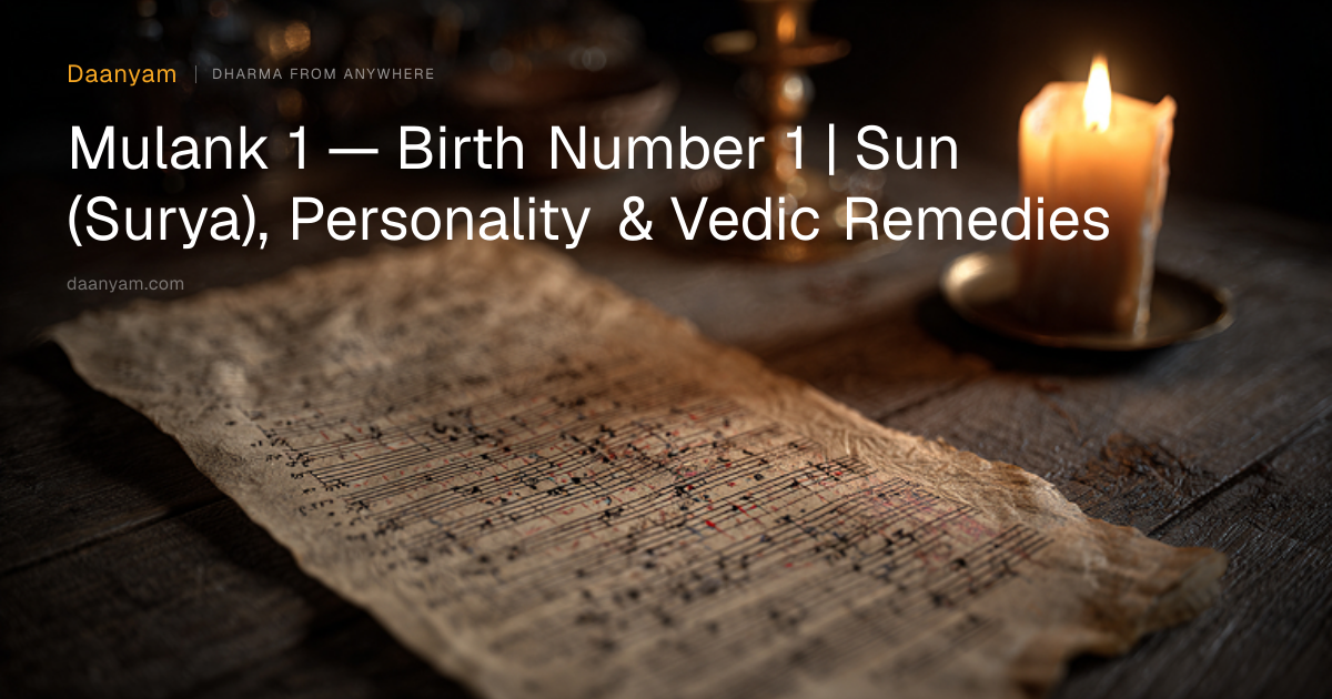Mulank 1 — Birth Number 1 | Sun (Surya), Personality & Vedic Remedies